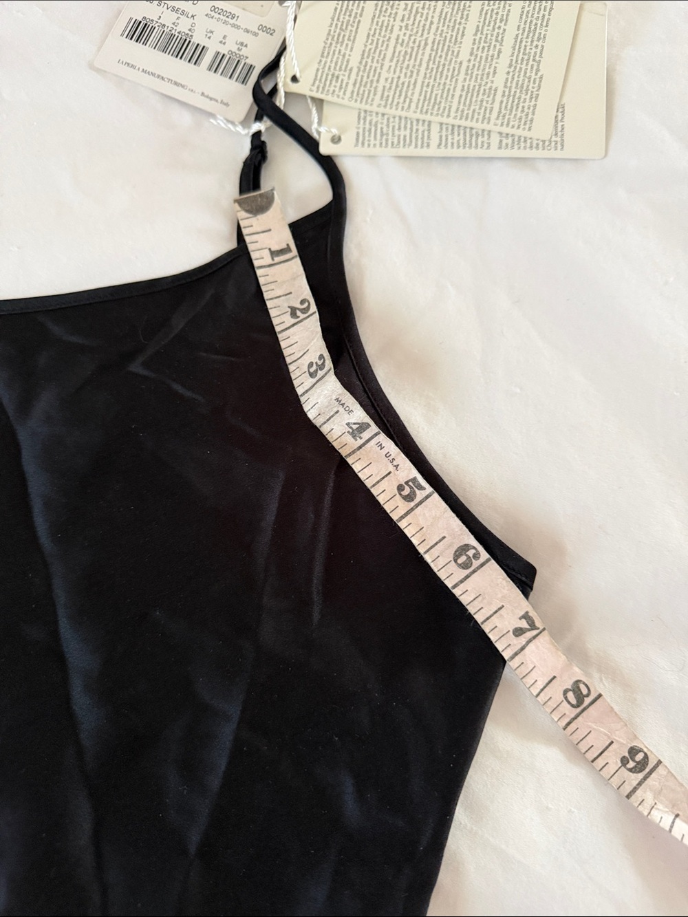 NWT La Perla Black Lingerie Silk Slip Top with Thin Straps M - Picture 12 of 12